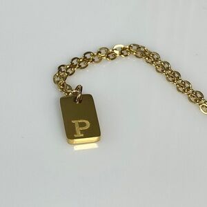 Initial Letter P Tag Necklace